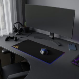 Black Gold Gaming Mouse Pad - with LED